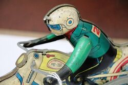 Vintage Tin Toy Motor Cycle Rider China MS702