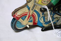 Vintage Tin Toy Motor Cycle Rider China MS702