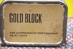 Vintage Tobacco Tin Gold Block Pipe Tin