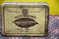 Vintage Tobacco Tin Nut Brown  Tin