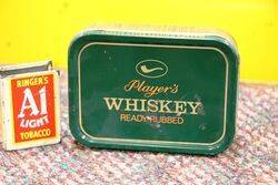 Vintage Tobacco Tin Playerand39s Whiskey Ready Rubbed Tin