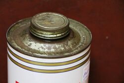 Vintage Total Gold Ringed 1qrt Oil Tin 