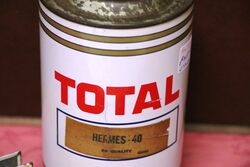 Vintage Total Gold Ringed 1qrt Oil Tin 
