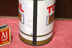 Vintage Total Gold Ringed 1qrt Oil Tin 