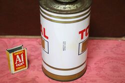 Vintage Total Gold Ringed 1qrt Oil Tin 