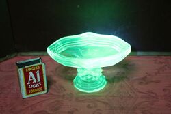 Vintage Uranium Glass Candle StickComport 