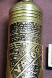 Vintage VALOR Brass Wall Mounted Fire Extinguisher 