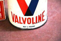Vintage Valvoline 1lb Grease Tin