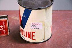 Vintage Valvoline 1lb Grease Tin
