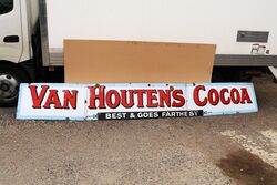 Vintage Van Houtenand39s Cocoa 3 piece Enamel Adv Sign 