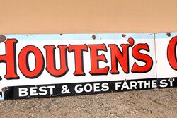 Vintage Van Houtenand39s Cocoa 3 piece Enamel Adv Sign 