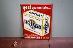 Vintage Vincentand39s Powerand39s Packet Tin Advertising Sign 