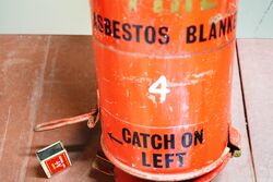 Vintage Wall Hanging FIRE Asbestos Fire Blanket Case