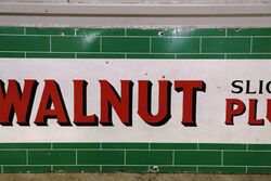 Vintage Walnut Sliced Plug Tobacco Enamel Sign 