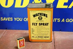 Vintage Watkins Fly Spray Half Gallon Tin.