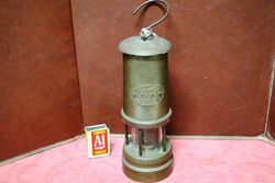 Vintage Welsh Brass Miners Lamp. 