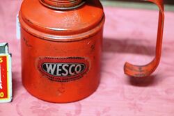 Vintage Wesco Thumb Pump Oiler with original Decal