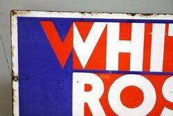 Vintage White Rose Oil Double Sided Enamel Adv Sign 