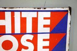 Vintage White Rose Oil Double Sided Enamel Adv Sign 