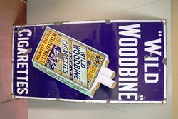 Vintage Wild Woodbine Cigarettes Pictorial Enamel Sign. #