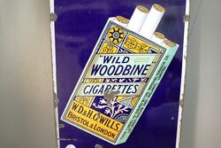 Vintage Wild Woodbine Cigarettes Pictorial Enamel Sign 