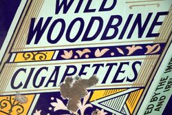 Vintage Wild Woodbine Cigarettes Pictorial Enamel Sign 