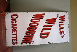 Vintage Will's Wild Woodbine Cigarettes Enamel Sign. #