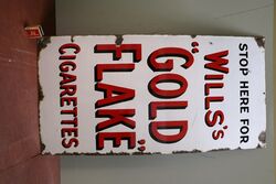 Vintage Will's Gold Flake Cigarettes Enamel Adv, Sign. #