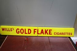 Vintage Willand39s Gold Flake Cigarettes Enamel Strip Sign 