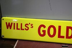 Vintage Willand39s Gold Flake Cigarettes Enamel Strip Sign 