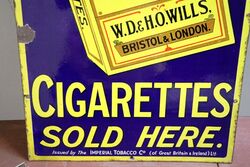 Vintage Willand39s Gold Flake Cigarettes Pictorial Enamel Sign 