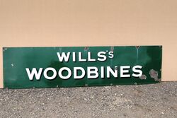 Vintage Willsand39s Woodbines Strip Enamel Advertising Sign