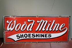Vintage Wood Milne Shoeshines Enamel Advertising Sigh 