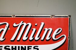 Vintage Wood Milne Shoeshines Enamel Advertising Sigh 