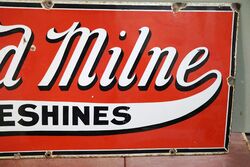 Vintage Wood Milne Shoeshines Enamel Advertising Sigh 