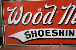 Vintage Wood Milne Shoeshines Enamel Advertising Sigh 