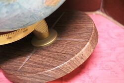 Vintage World Desk Globe on Wood Grain Base