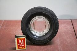Vintage  Good Year Tyre Rubber and Glass Promotional Ashtray