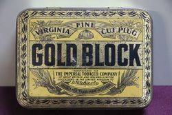 Virginia Gold Block Cut Plug Tobacco Tin