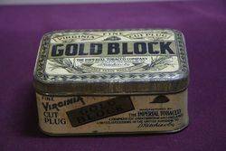 Virginia Imperial Tobacco Cut Plug Gold Block Tobacco Tin