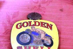 WO Lewis Birmingham Golden Shell Motorcycle Enamel Badge