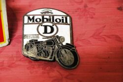 WO Lewis Birmingham Mobiloil Enamel Motor Cycle Badge