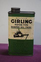 Wakefield Girling Piston Type Damper Oil Thin Quart Tin