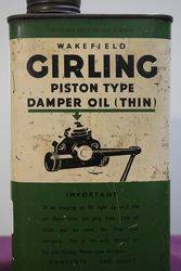 Wakefield Girling Piston Type Damper Oil Thin Quart Tin