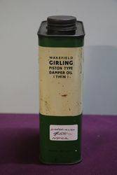 Wakefield Girling Piston Type Damper Oil Thin Quart Tin