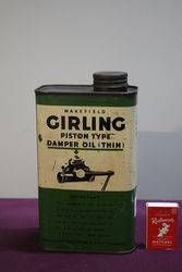 Wakefield Girling Piston Type Damper Oil Thin Quart Tin