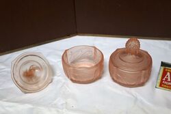 Walther and Shne Art Deco Pink Glass and39Nymphenand39 Trinket Bowl 