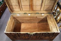 Well Carved Early 20th century Chinese camphor wood chest 