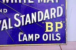 White May Royal Standard BP Lamp Oil Double Sided Enamel Sign