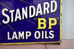 White May Royal Standard BP Lamp Oil Double Sided Enamel Sign